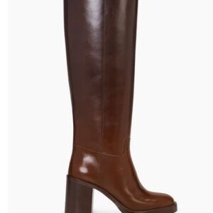 Brown Leather Knee-High Boots